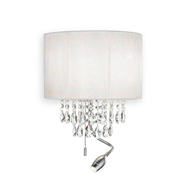 Applique murale Opera 2 lumières blanche, cristal