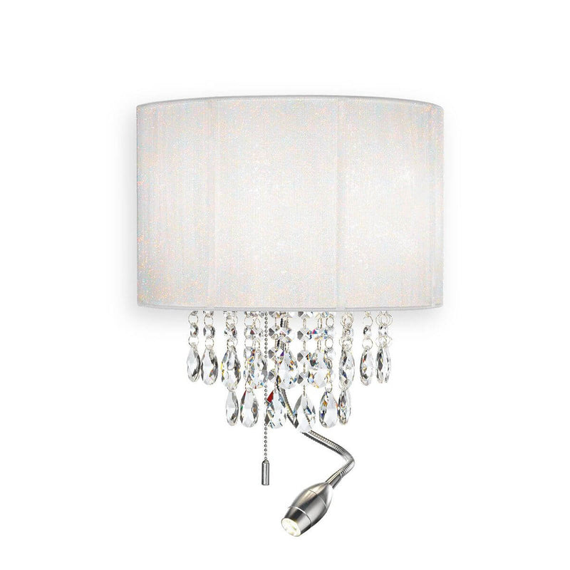 Applique murale Opera 2 lumières blanche, cristal