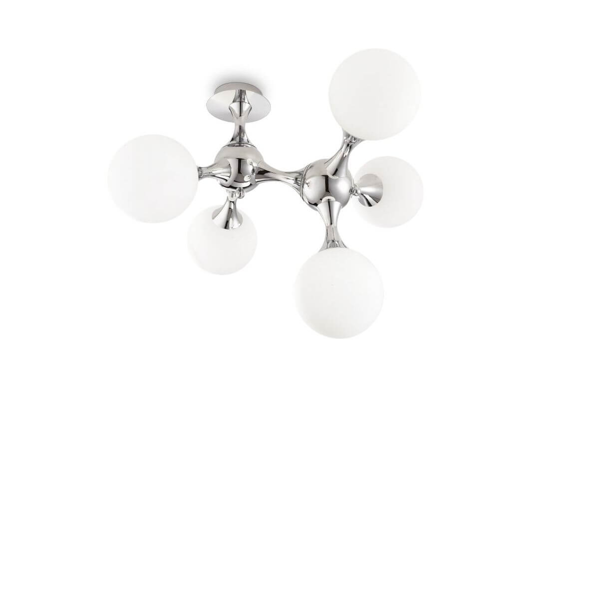 Plafonnier Nodi 5 lumières blanc, verre