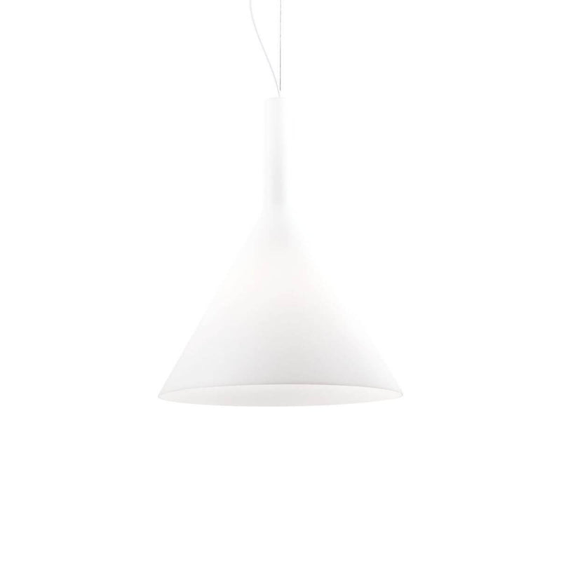 Suspension Cocktail blanche, verre, H 48 cm