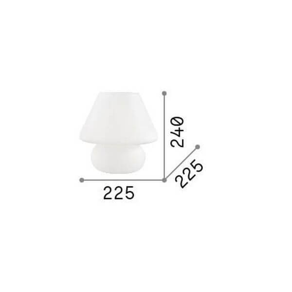 Lampe à poser Prato blanche, verre, Ø 22,5 cm