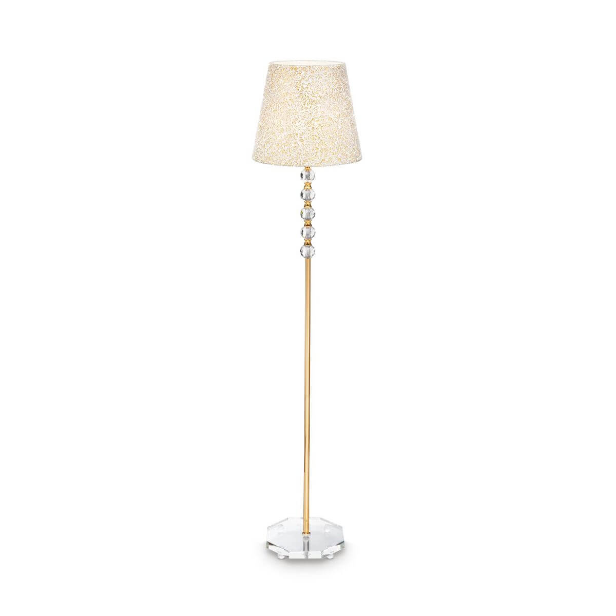 Lampadaire Queen doré, verre