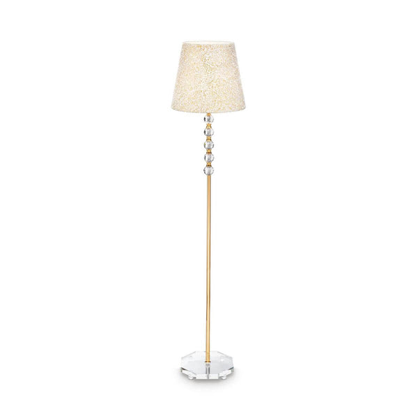 Lampadaire Queen doré, verre