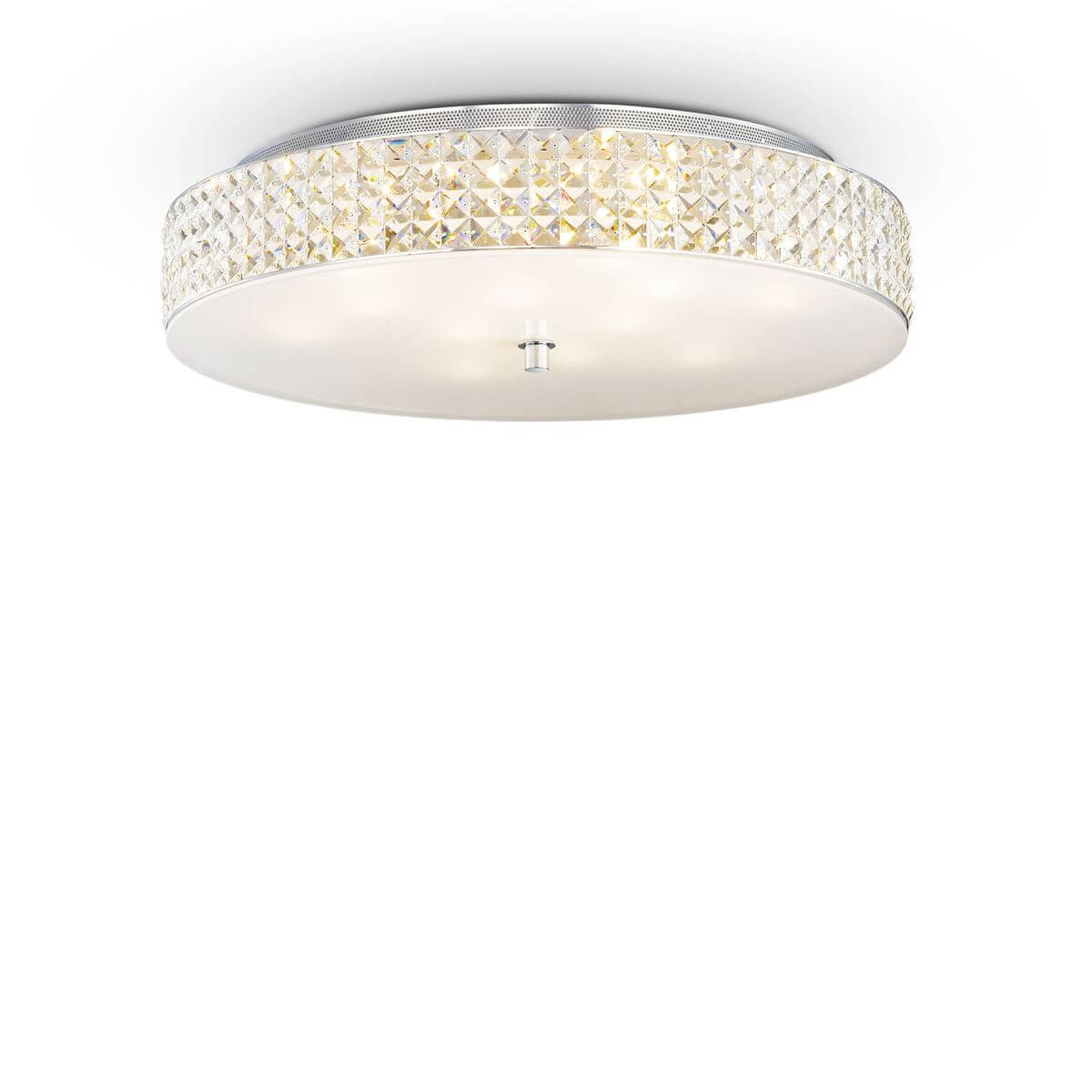 Plafonnier Roma 12 lumières chromé, cristal