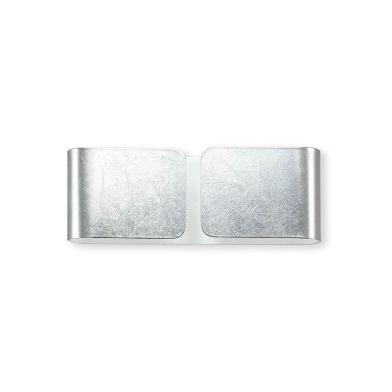 Applique murale Clip 2 lumières argentée, L 9 cm