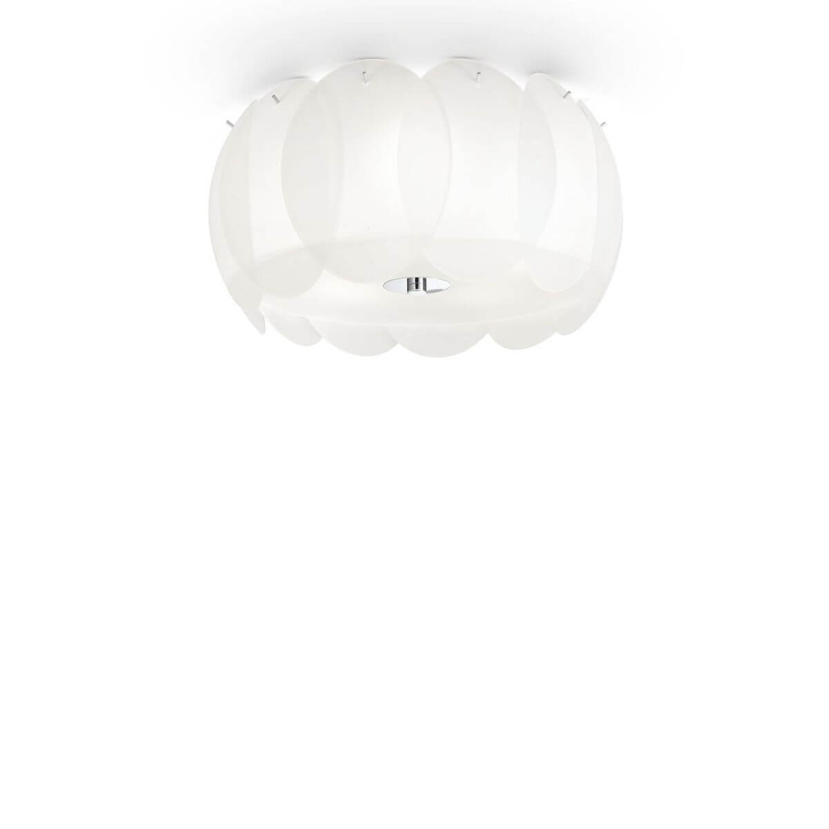 Plafonnier Ovalino 5 lumières blanc, verre