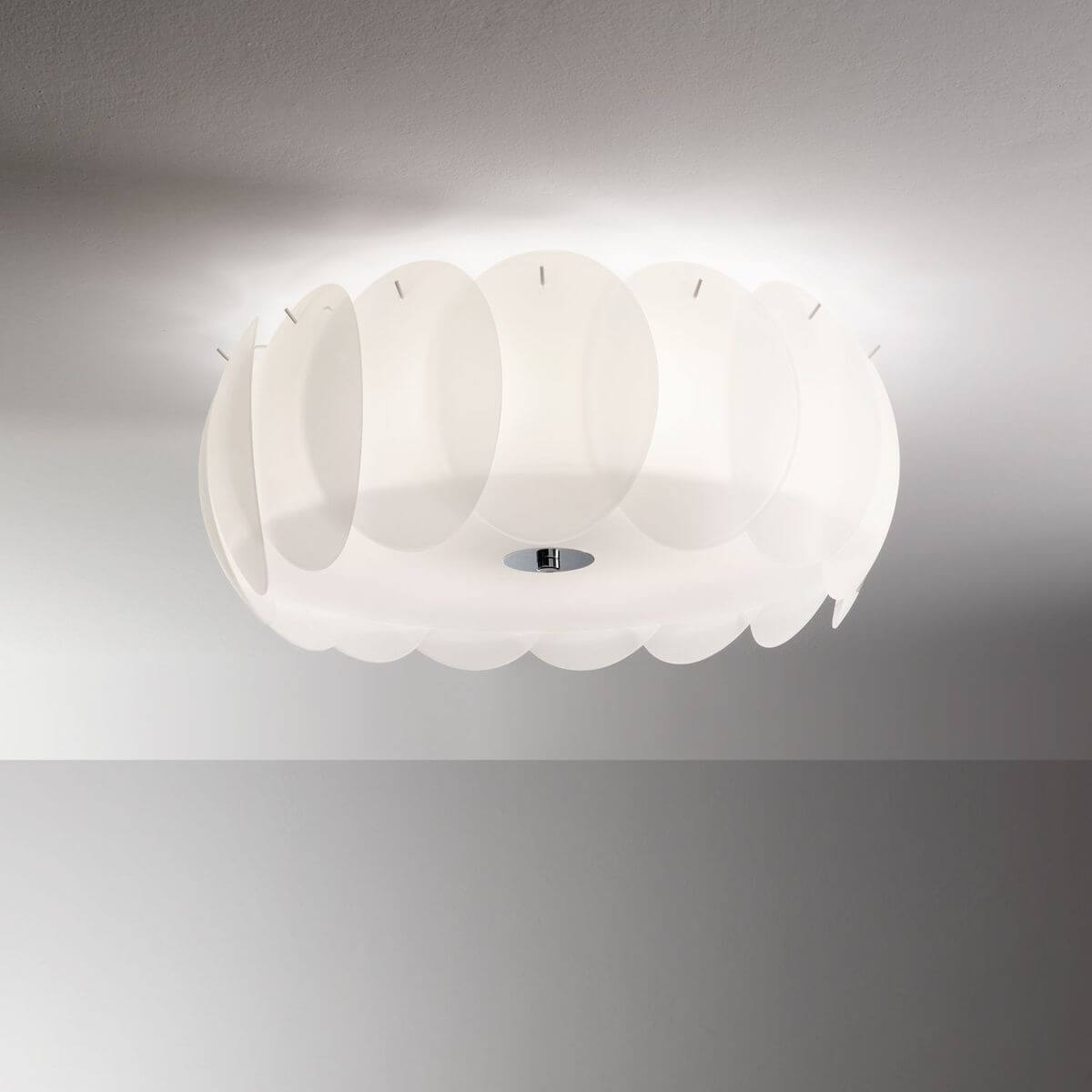 Plafonnier Ovalino 5 lumières blanc, verre
