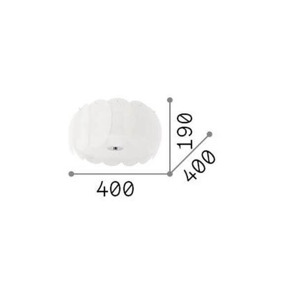 Plafonnier Ovalino 5 lumières blanc, verre
