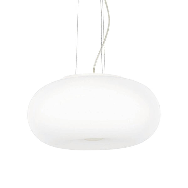 Suspension Ulisse 3 lumières blanche, verre, Ø 52 cm
