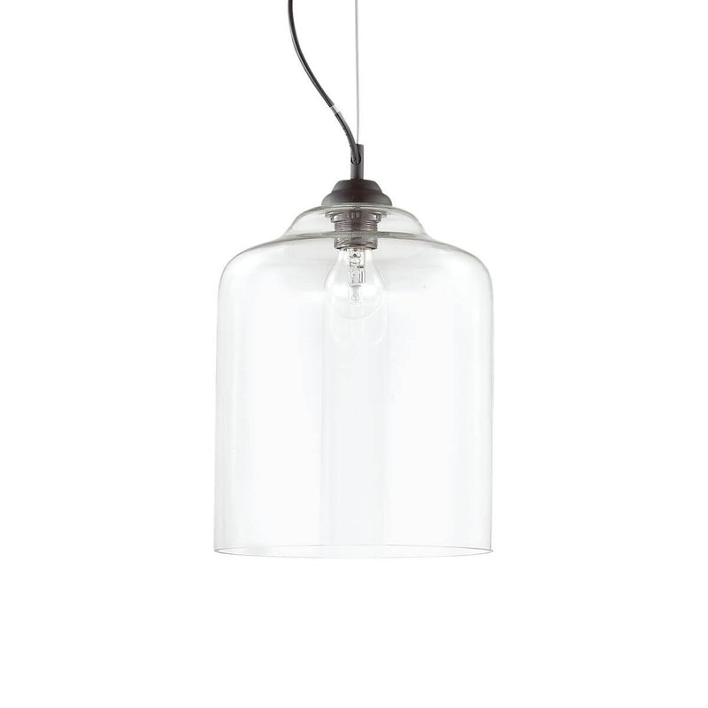 Suspension Bistro transparente, verre, H 34 cm