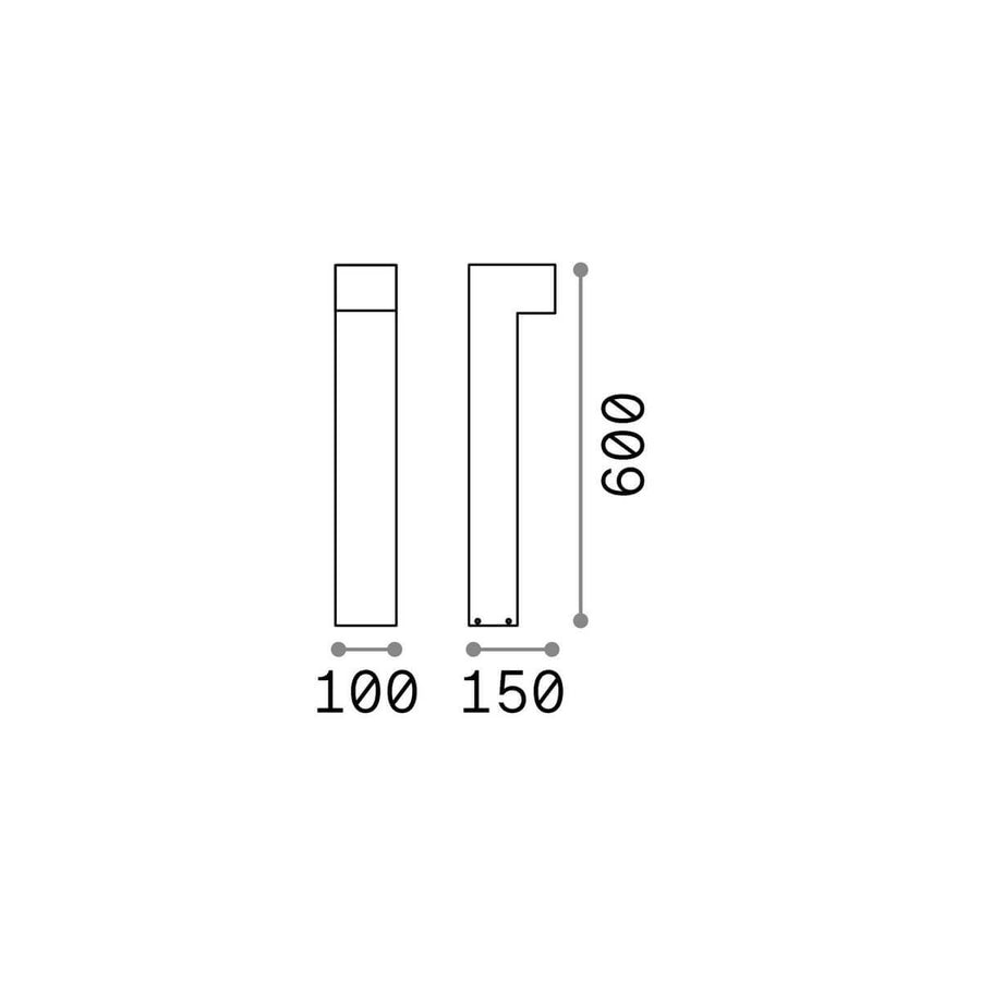 Lampadaire extérieur Sirio 2 lumières blanc, L 15 cm