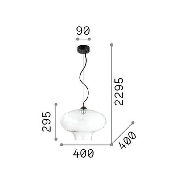 Suspension Bistro fumée, verre, Ø 40 cm