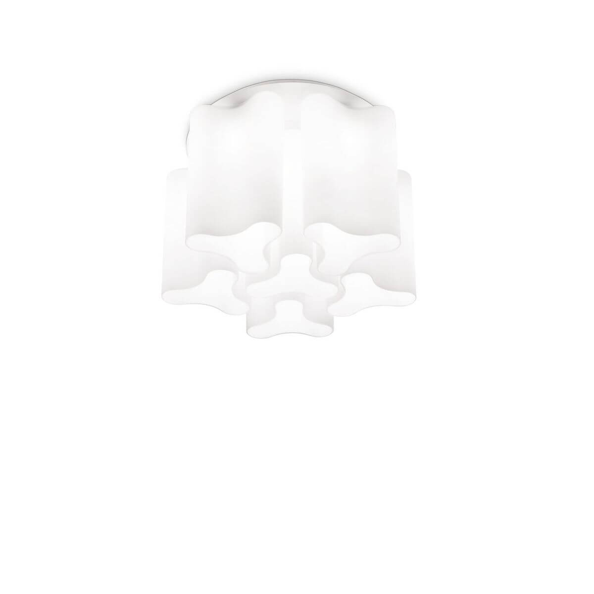 Luminaire blanc en verre, produit de face sur fond neutre