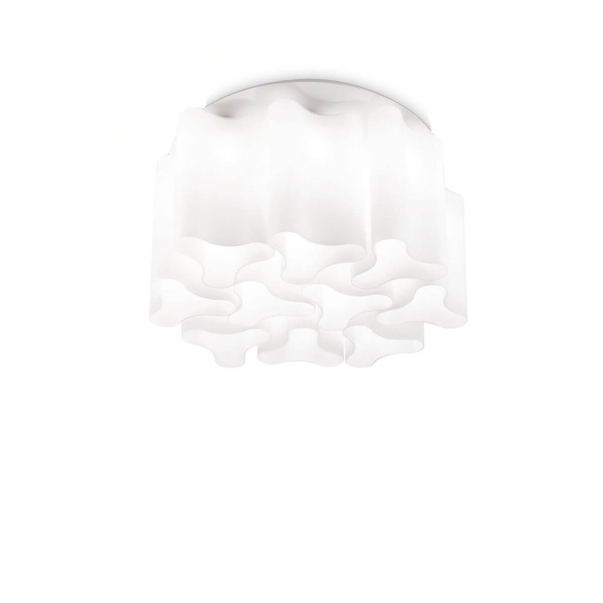 Plafonnier Compo 10 lumières blanc, verre
