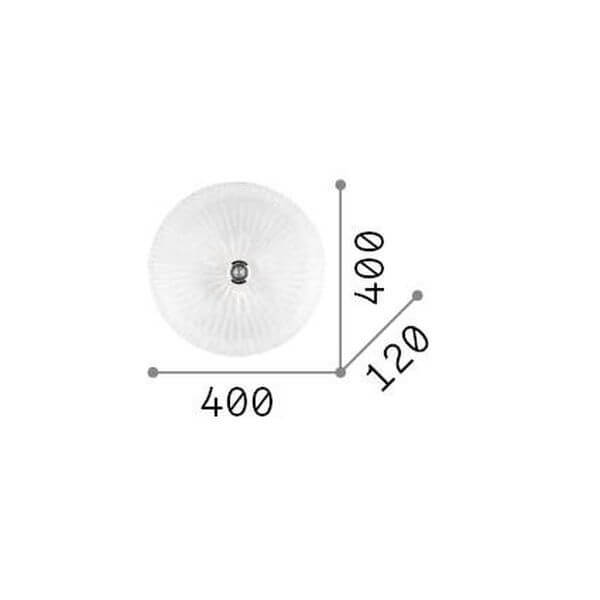 Plafonnier Shell 3 lumières ambré, verre
