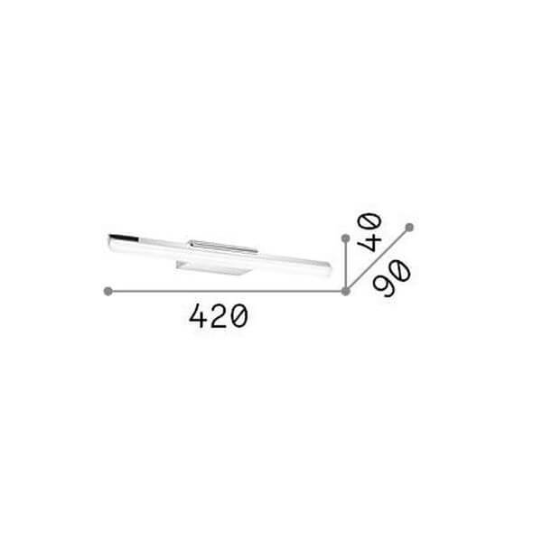 Schéma de dimensions du luminaire indiquant une largeur de 420 mm et 90 mm