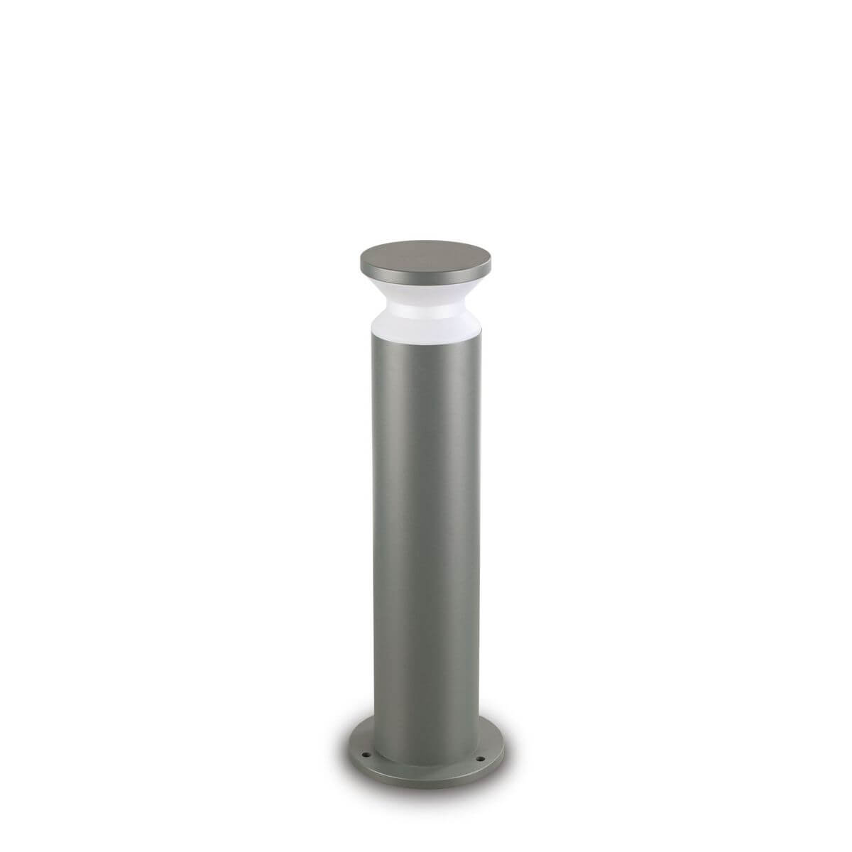 Lampadaire borne extérieur anthracite vu de face sur fond blanc, diffuseur blanc en haut