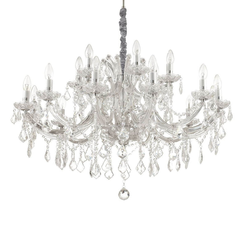 Suspension Napoleon 18 lumières chromée, cristal