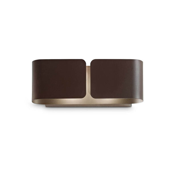 Applique murale Clip 2 lumières marron, L 9 cm