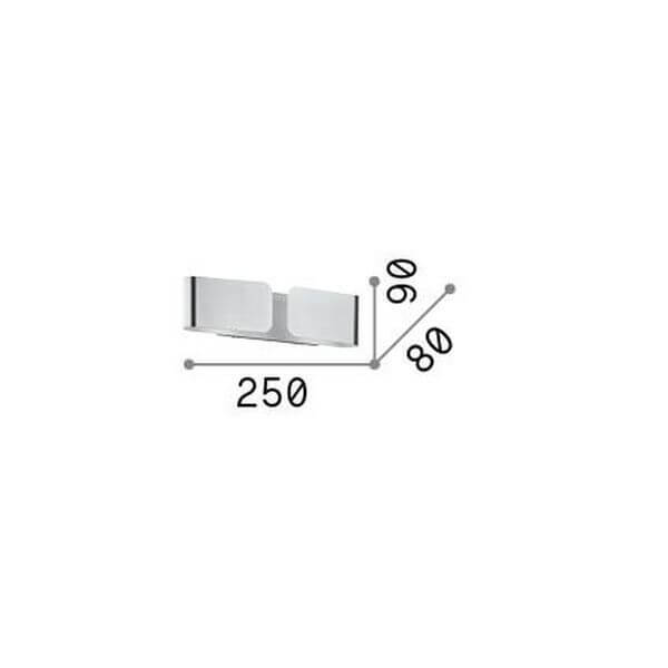 Applique murale Clip 2 lumières marron, L 9 cm