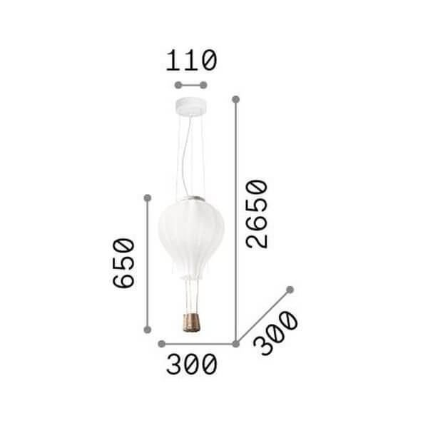 Suspension Dream BIG blanche, verre, H 65 cm