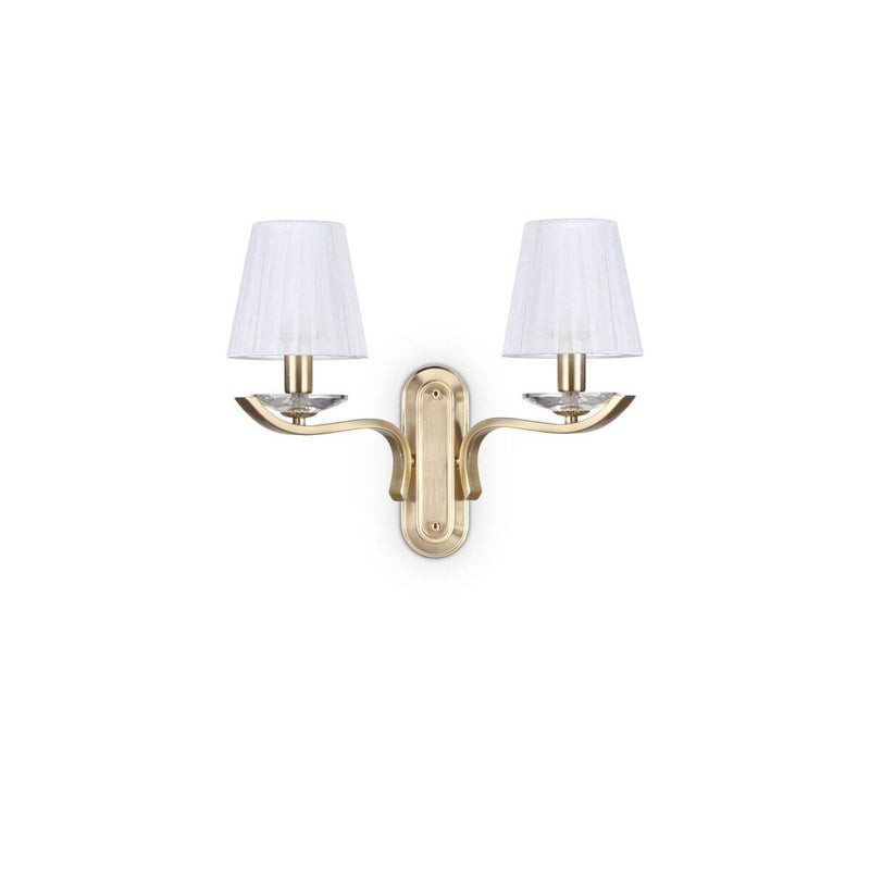 Applique murale Pegaso 2 lumières laiton, verre
