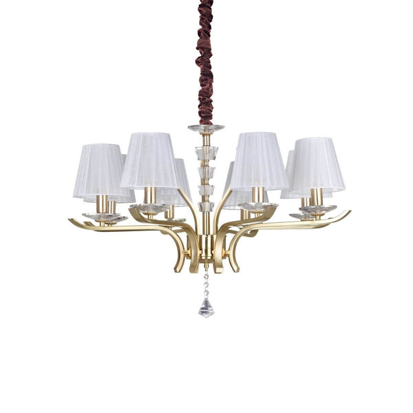 Suspension Pegaso 8 lumières laiton, verre