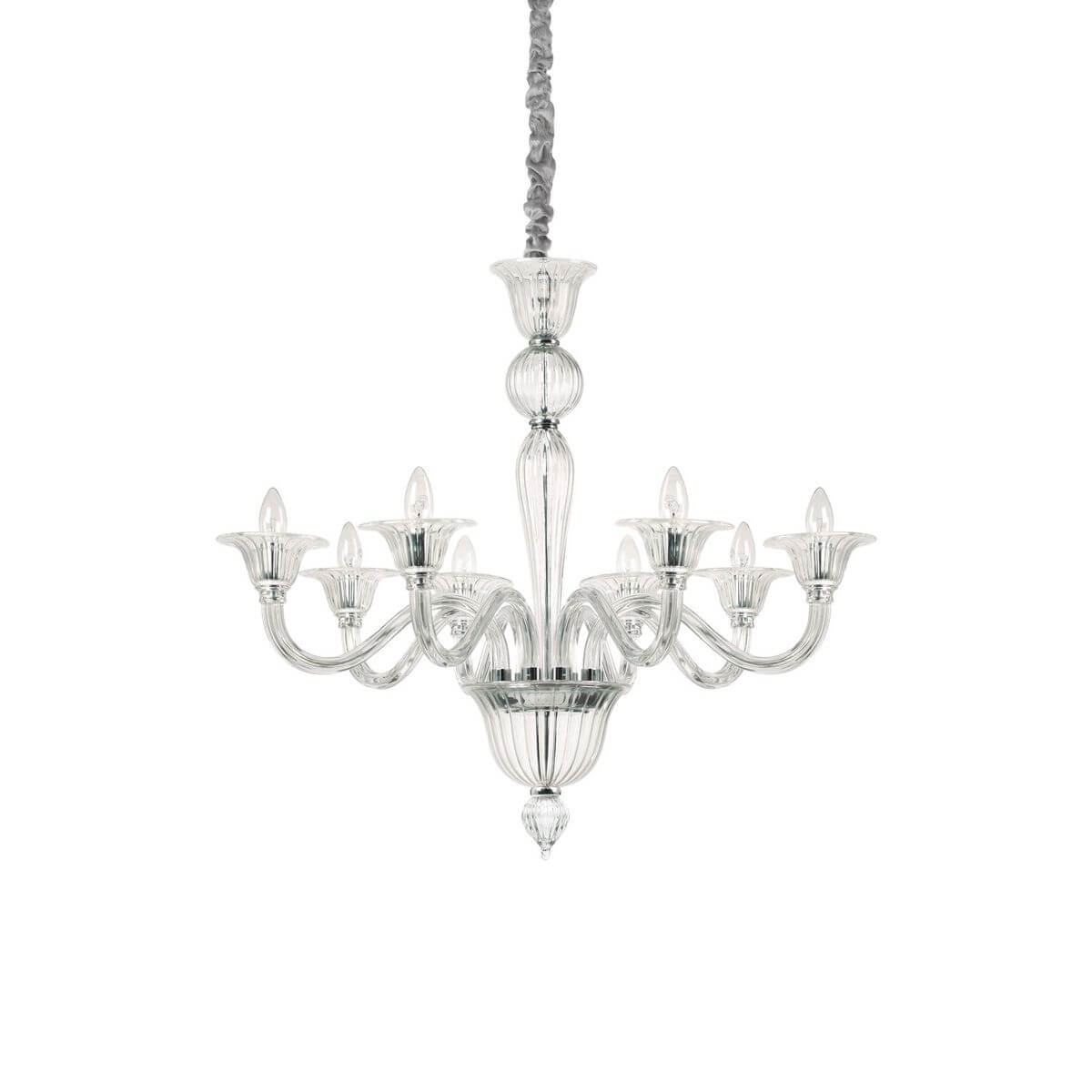 Suspension Brigitta 8 lumières transparente, verre