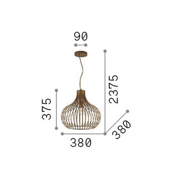 Suspension Onion marron, Ø 38 cm