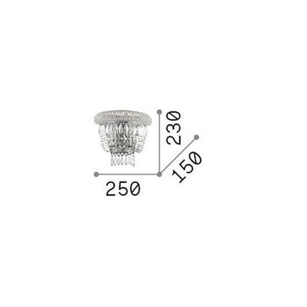 Applique murale Dubai 2 lumières chromée, cristal