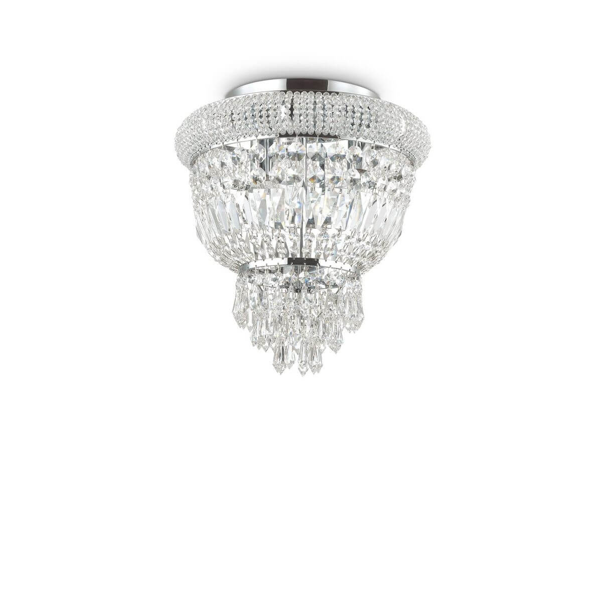 Plafonnier Dubai 3 lumières chromé, cristal