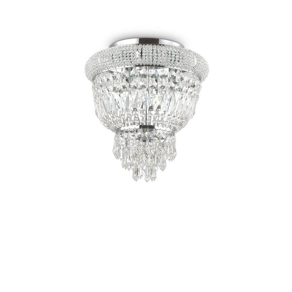 Plafonnier Dubai 3 lumières chromé, cristal