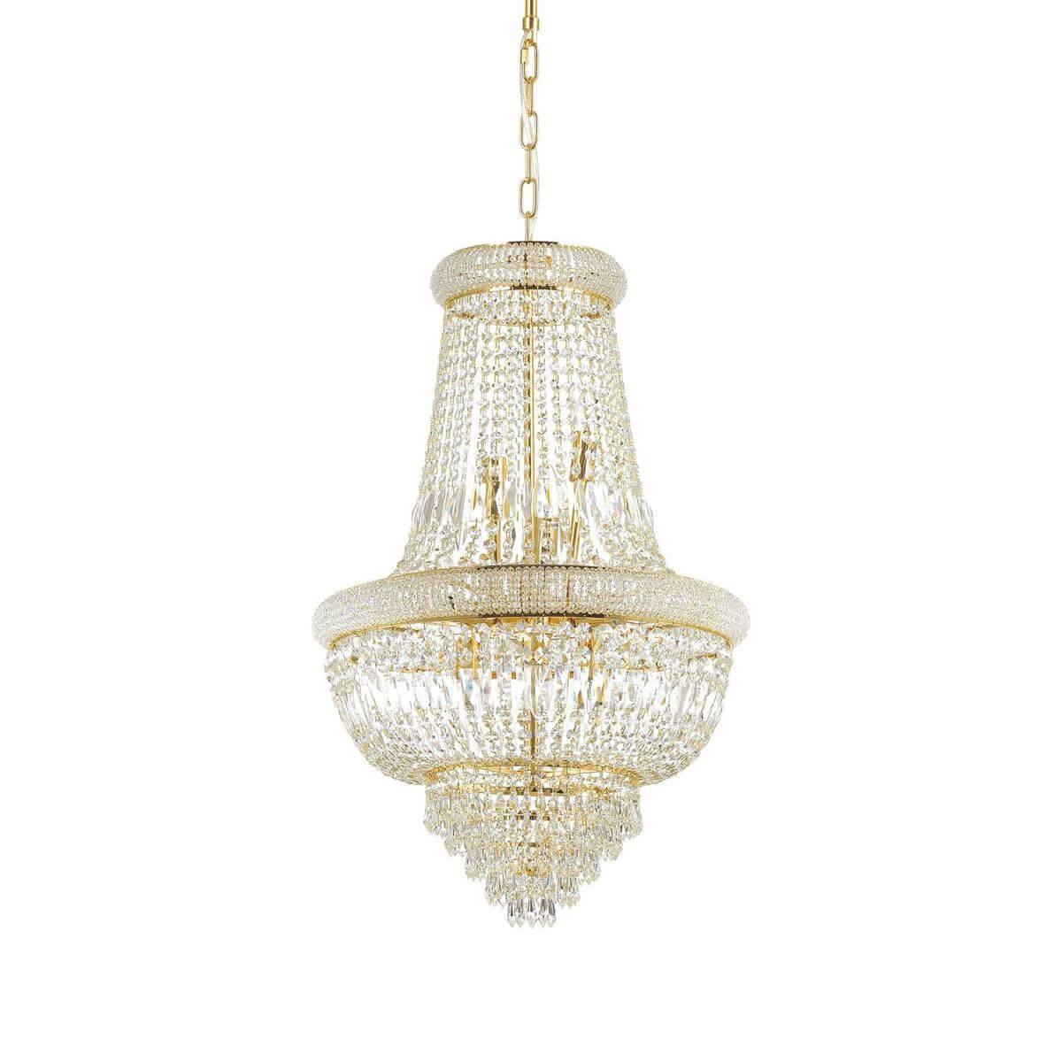 Suspension Dubai 10 lumières laiton, cristal
