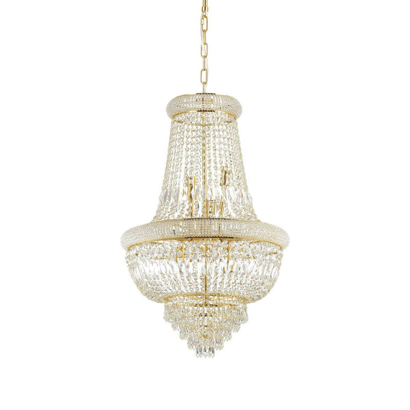 Suspension Dubai 10 lumières laiton, cristal