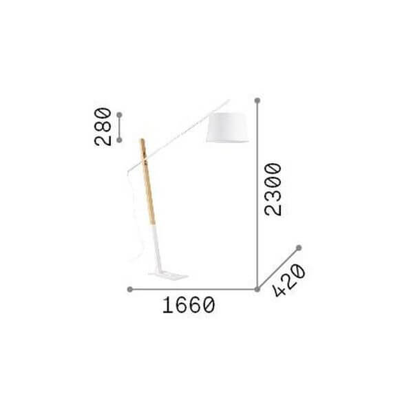 Lampadaire Eminent blanc, bois
