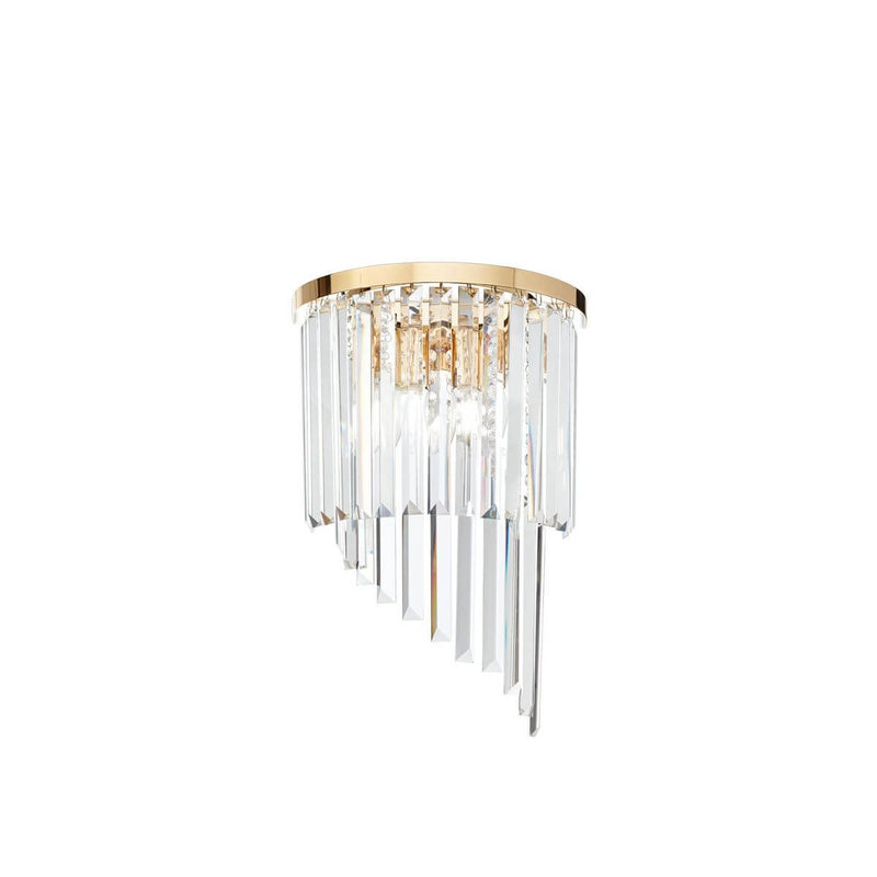 Applique murale Carlton 3 lumières dorée, cristal