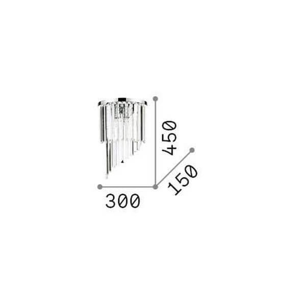 Applique murale Carlton 3 lumières dorée, cristal