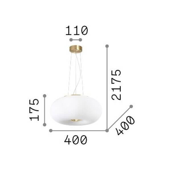 Suspension Arizona 3 lumières blanche, verre