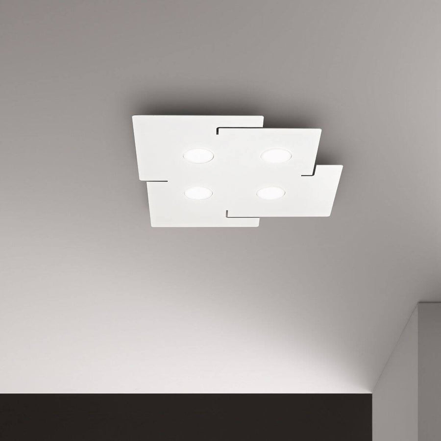 Plafonnier Totem 4 lumières blanc