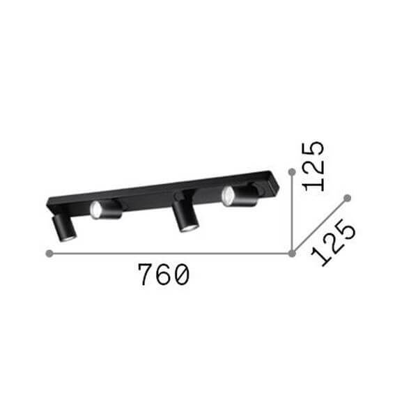 Plafonnier Rudy 4 lumières noir (229072IL)