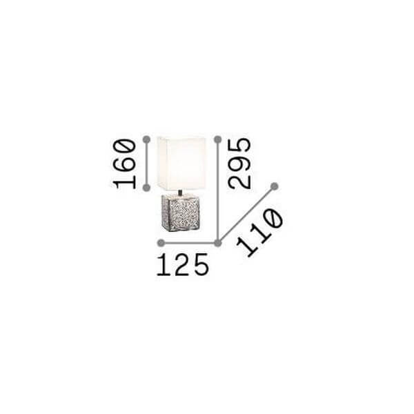 Schéma de dimensions avec mesures 160, 125, 295 et 110.