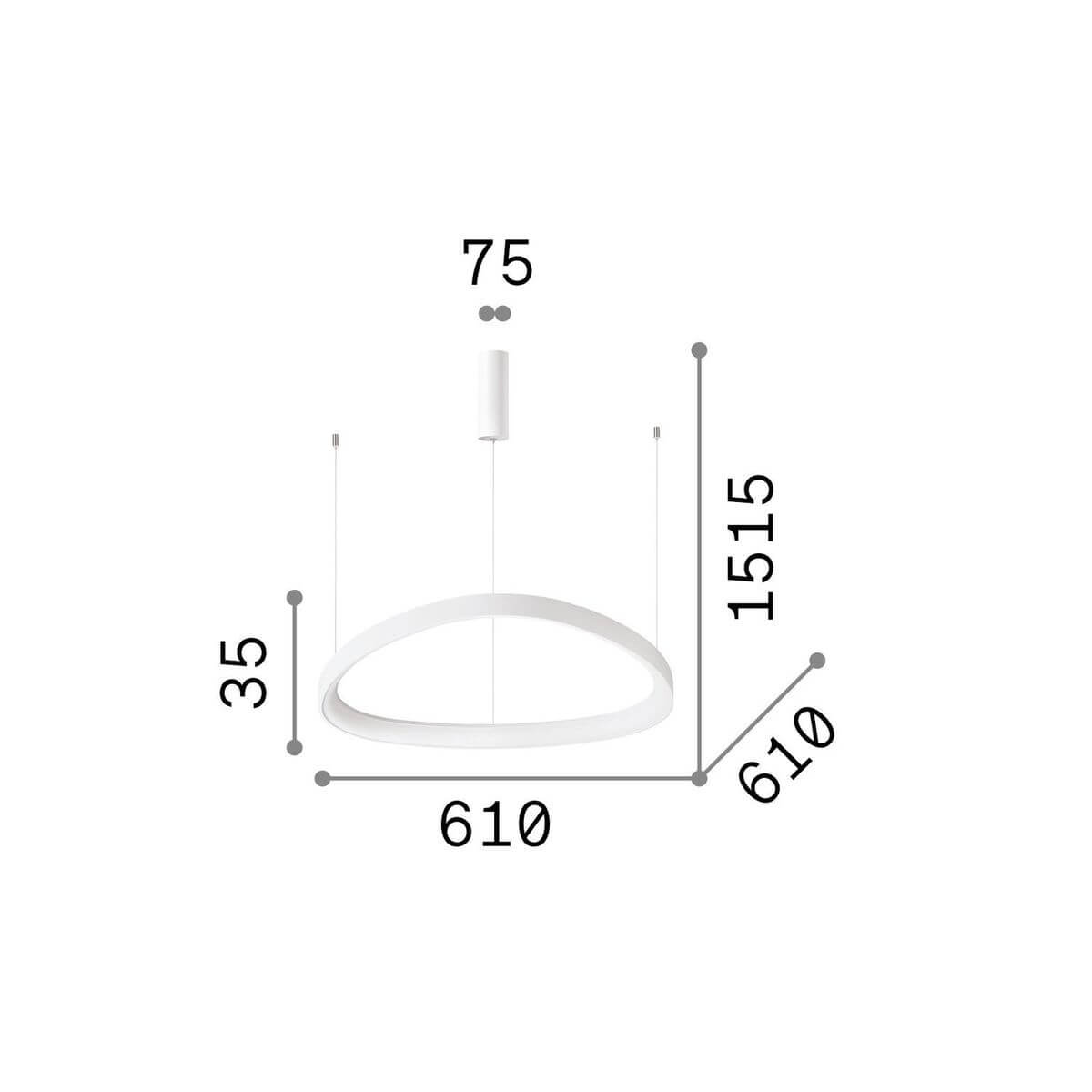 Suspension Gemini noire, L 61 cm (247267)