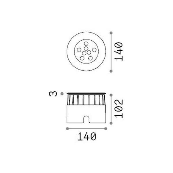 Luminaire extérieur Floor, Ø 14 cm