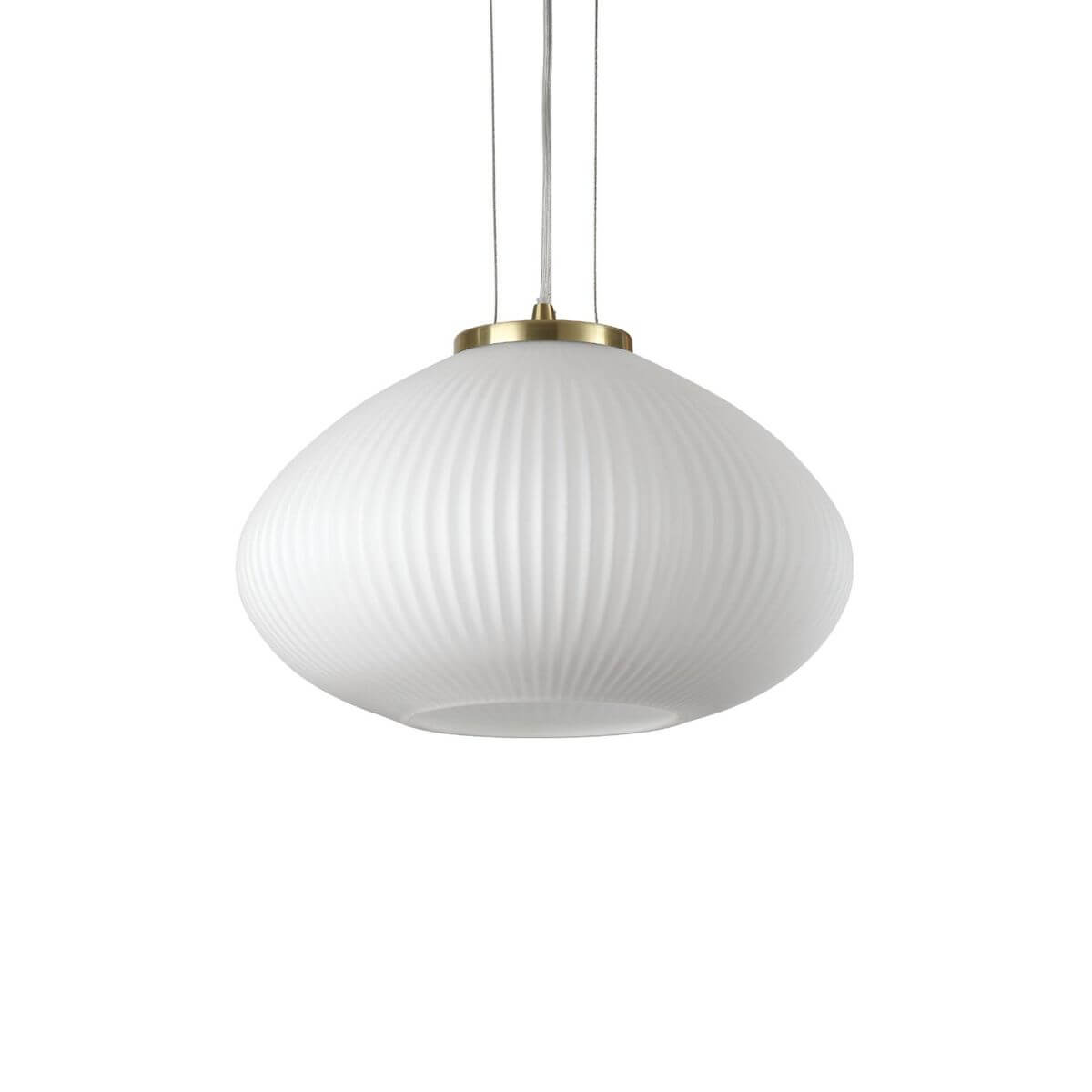 Suspension Plisse laiton, verre, Ø 35 cm