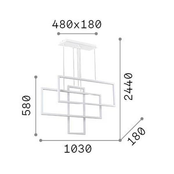 Suspension Frame noire, L 102,5 cm