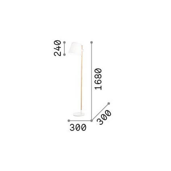 Schéma coté du lampadaire avec hauteur et dimensions