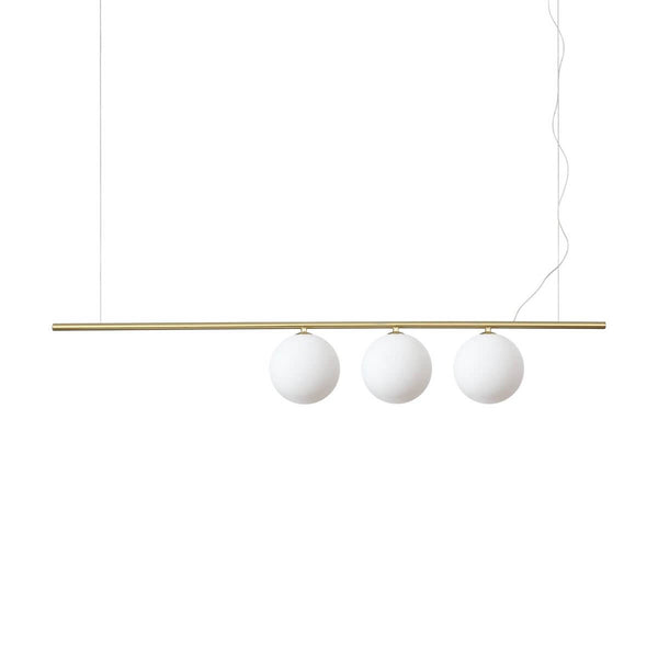 Suspension Perline 3 lumières laiton, verre