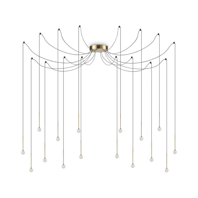 Suspension Lucciola laiton, verre