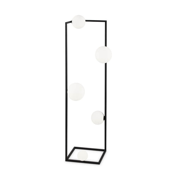 Lampadaire Angolo 5 lumières noir, verre