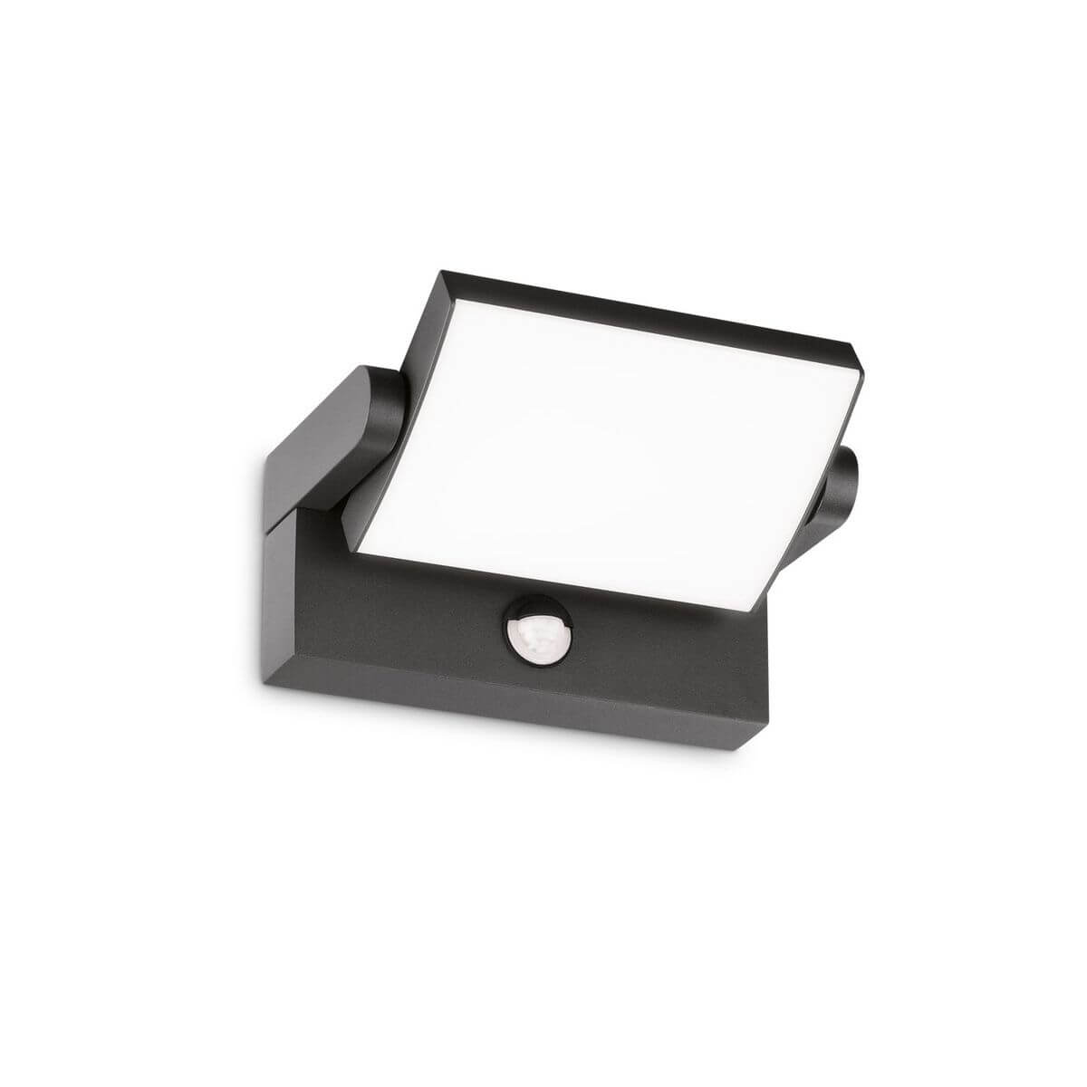 Vue de face du spot extérieur anthracite avec détecteur et tête orientable